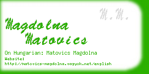 magdolna matovics business card